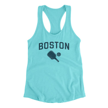 Boston Pickleball Women's Racerback Tank-Tahiti Blue-Allegiant Goods Co. Vintage Sports Apparel