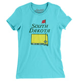 South Dakota Golf Women's T-Shirt-Tahiti Blue-Allegiant Goods Co. Vintage Sports Apparel