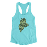 Maine Golf Course Women's Racerback Tank-Tahiti Blue-Allegiant Goods Co. Vintage Sports Apparel