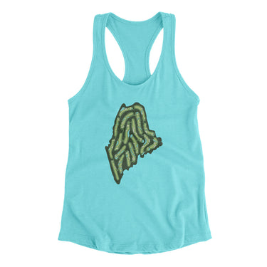 Maine Golf Course Women's Racerback Tank-Tahiti Blue-Allegiant Goods Co. Vintage Sports Apparel