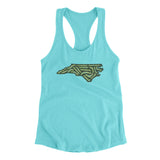 North Carolina Golf Course Women's Racerback Tank-Tahiti Blue-Allegiant Goods Co. Vintage Sports Apparel