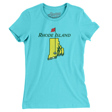 Rhode Island Golf Women's T-Shirt-Tahiti Blue-Allegiant Goods Co. Vintage Sports Apparel
