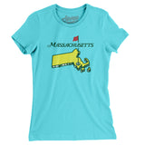 Massachusetts Golf Women's T-Shirt-Tahiti Blue-Allegiant Goods Co. Vintage Sports Apparel