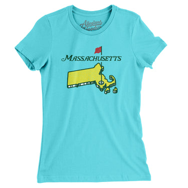Massachusetts Golf Women's T-Shirt-Tahiti Blue-Allegiant Goods Co. Vintage Sports Apparel