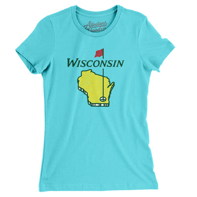 Wisconsin Golf Women's T-Shirt-Tahiti Blue-Allegiant Goods Co. Vintage Sports Apparel
