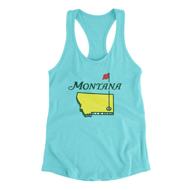 Montana Golf Women's Racerback Tank-Tahiti Blue-Allegiant Goods Co. Vintage Sports Apparel