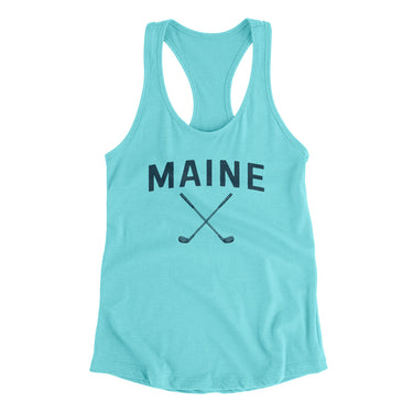 Maine Golf Women's Racerback Tank-Tahiti Blue-Allegiant Goods Co. Vintage Sports Apparel
