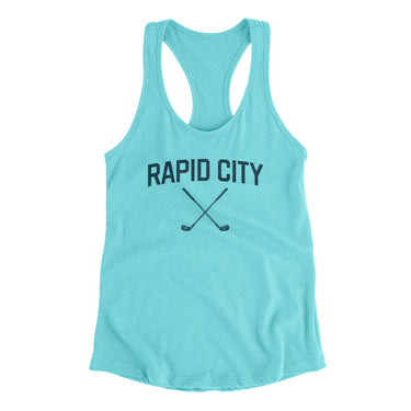 Rapid City Golf Women's Racerback Tank-Tahiti Blue-Allegiant Goods Co. Vintage Sports Apparel