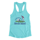 I Have A Tee Time In Rhode Island Women's Racerback Tank-Tahiti Blue-Allegiant Goods Co. Vintage Sports Apparel