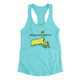 Massachusetts Golf Women's Racerback Tank-Tahiti Blue-Allegiant Goods Co. Vintage Sports Apparel