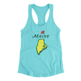 Maine Golf Women's Racerback Tank-Tahiti Blue-Allegiant Goods Co. Vintage Sports Apparel