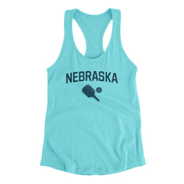 Nebraska Pickleball Women's Racerback Tank-Tahiti Blue-Allegiant Goods Co. Vintage Sports Apparel