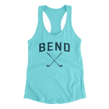 Bend Golf Women's Racerback Tank-Tahiti Blue-Allegiant Goods Co. Vintage Sports Apparel