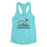 I Have A Tee Time In Connecticut Women's Racerback Tank-Tahiti Blue-Allegiant Goods Co. Vintage Sports Apparel