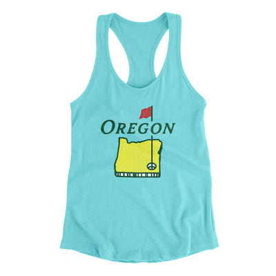 Oregon Golf Women's Racerback Tank-Tahiti Blue-Allegiant Goods Co. Vintage Sports Apparel