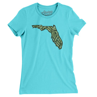 Florida Golf Course Women's T-Shirt-Tahiti Blue-Allegiant Goods Co. Vintage Sports Apparel