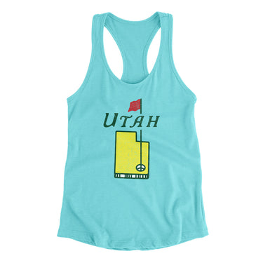 Utah Golf Women's Racerback Tank-Tahiti Blue-Allegiant Goods Co. Vintage Sports Apparel