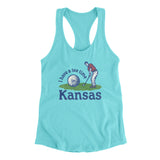 I Have A Tee Time In Kansas Women's Racerback Tank-Tahiti Blue-Allegiant Goods Co. Vintage Sports Apparel