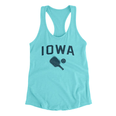 Iowa Pickleball Women's Racerback Tank-Tahiti Blue-Allegiant Goods Co. Vintage Sports Apparel