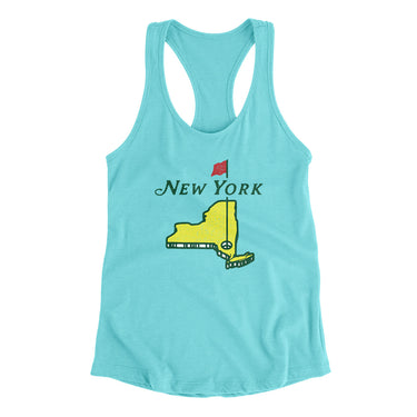 New York Golf Women's Racerback Tank-Tahiti Blue-Allegiant Goods Co. Vintage Sports Apparel