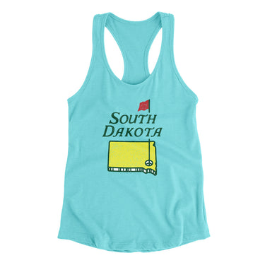 South Dakota Golf Women's Racerback Tank-Tahiti Blue-Allegiant Goods Co. Vintage Sports Apparel