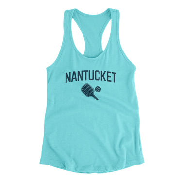 Nantucket Pickleball Women's Racerback Tank-Tahiti Blue-Allegiant Goods Co. Vintage Sports Apparel
