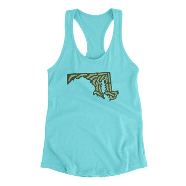 Maryland Golf Course Women's Racerback Tank-Tahiti Blue-Allegiant Goods Co. Vintage Sports Apparel