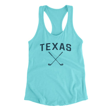 Texas Golf Women's Racerback Tank-Tahiti Blue-Allegiant Goods Co. Vintage Sports Apparel