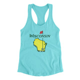 Wisconsin Golf Women's Racerback Tank-Tahiti Blue-Allegiant Goods Co. Vintage Sports Apparel