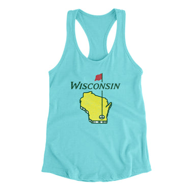 Wisconsin Golf Women's Racerback Tank-Tahiti Blue-Allegiant Goods Co. Vintage Sports Apparel