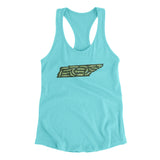 Tennessee Golf Course Map Women's Racerback Tank-Tahiti Blue-Allegiant Goods Co. Vintage Sports Apparel