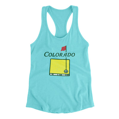 Colorado Golf Women's Racerback Tank-Tahiti Blue-Allegiant Goods Co. Vintage Sports Apparel