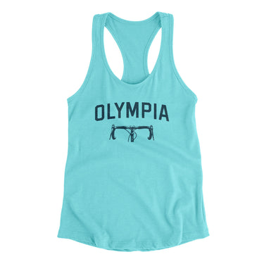 Olympia Cycling Women's Racerback Tank-Tahiti Blue-Allegiant Goods Co. Vintage Sports Apparel