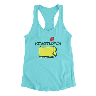Pennsylvania Golf Women's Racerback Tank-Tahiti Blue-Allegiant Goods Co. Vintage Sports Apparel