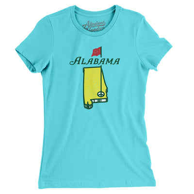 Alabama Golf Women's T-Shirt-Tahiti Blue-Allegiant Goods Co. Vintage Sports Apparel