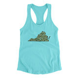 Virginia Golf Course Women's Racerback Tank-Tahiti Blue-Allegiant Goods Co. Vintage Sports Apparel