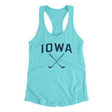 Iowa Golf Women's Racerback Tank-Tahiti Blue-Allegiant Goods Co. Vintage Sports Apparel