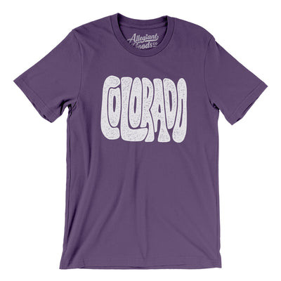 Colorado State Shape Text Men/Unisex T-Shirt-Team Purple-Allegiant Goods Co. Vintage Sports Apparel