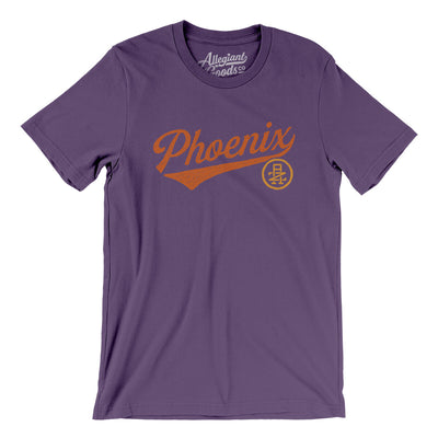 Phoenix Vintage Script Men/Unisex T-Shirt-Team Purple-Allegiant Goods Co. Vintage Sports Apparel