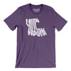 Louisiana State Shape Text Men/Unisex T-Shirt-Team Purple-Allegiant Goods Co. Vintage Sports Apparel