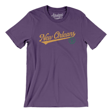 New Orleans Vintage Script Men/Unisex T-Shirt-Team Purple-Allegiant Goods Co. Vintage Sports Apparel