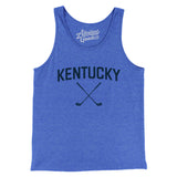 Kentucky Golf Men/Unisex Tank Top-True Royal TriBlend-Allegiant Goods Co. Vintage Sports Apparel