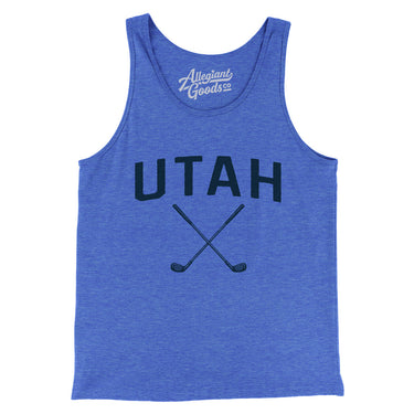 Utah Golf Men/Unisex Tank Top-True Royal TriBlend-Allegiant Goods Co. Vintage Sports Apparel