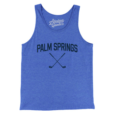 Palm Springs Golf Men/Unisex Tank Top-True Royal TriBlend-Allegiant Goods Co. Vintage Sports Apparel
