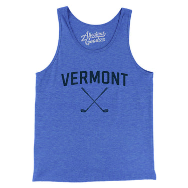 Vermont Golf Men/Unisex Tank Top-True Royal TriBlend-Allegiant Goods Co. Vintage Sports Apparel