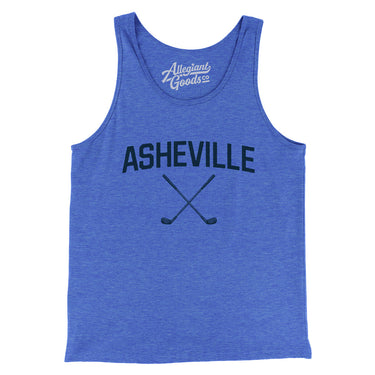 Asheville Golf Men/Unisex Tank Top-True Royal TriBlend-Allegiant Goods Co. Vintage Sports Apparel