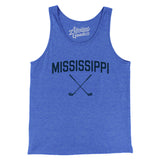 Mississippi Golf Men/Unisex Tank Top-True Royal TriBlend-Allegiant Goods Co. Vintage Sports Apparel