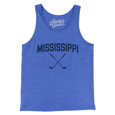 Mississippi Golf Men/Unisex Tank Top-True Royal TriBlend-Allegiant Goods Co. Vintage Sports Apparel