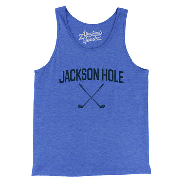 Jackson Hole Golf Men/Unisex Tank Top-True Royal TriBlend-Allegiant Goods Co. Vintage Sports Apparel
