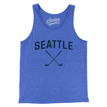 Seattle Golf Men/Unisex Tank Top-True Royal TriBlend-Allegiant Goods Co. Vintage Sports Apparel